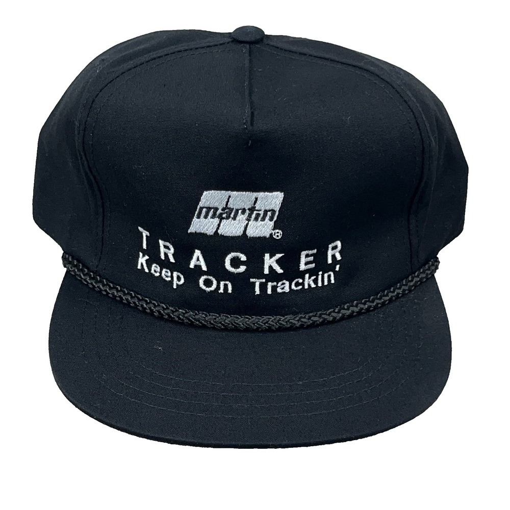 Vintage Martin Engineering Trucker Hat Cap 90s Black White Rope Coal Mining BR